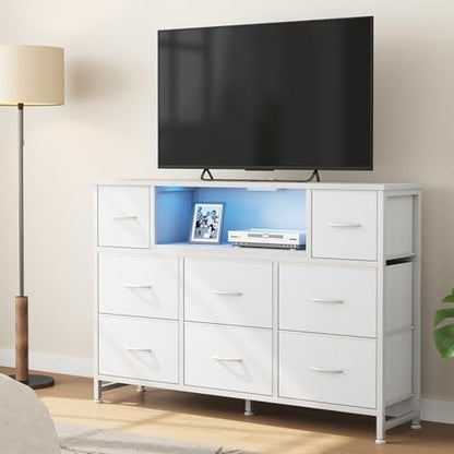 LED Entertainment Center, TV Stand Dresser for Bedroom, view 3