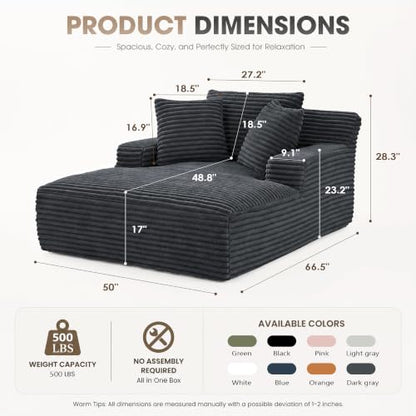 67" Chaise Lounge Chair Indoor, view 3