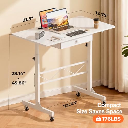 Small Standing Desk with Storage Drawer, view 3