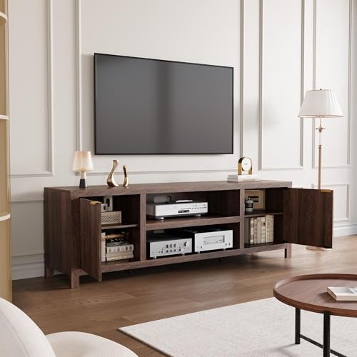Fluted TV Stand for 80 in, Modern Entertainment Center with Storage, view 6
