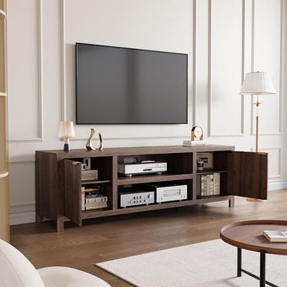 Fluted TV Stand for 80 in, Modern Entertainment Center with Storage, view 6