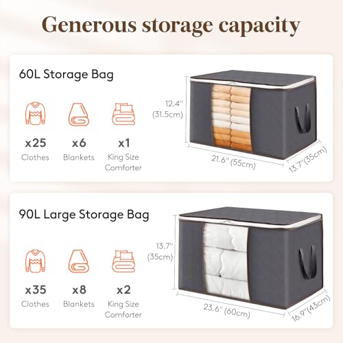 6 Pack Clothes Storage Bins with Lids, view 3