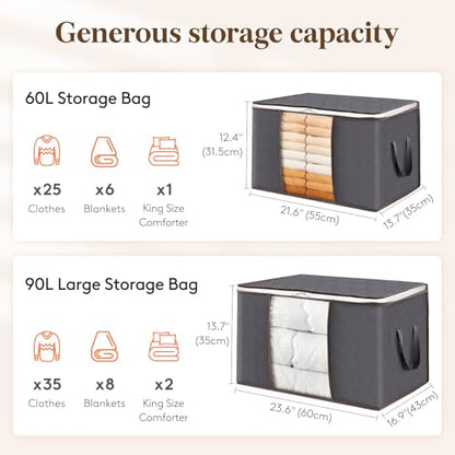 6 Pack Clothes Storage Bins with Lids, view 3