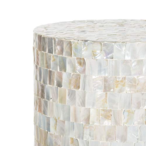 Safavieh Home Collection Ariel Multi Blue Square Mosaic Round Stool
