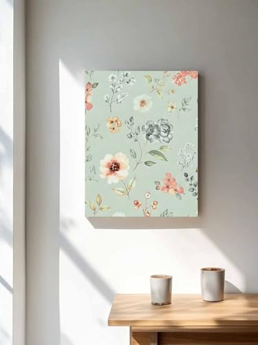 NuYeBiofx Farmhouse Floral Berry Leaves Canvas Wall Art Prints,30"x20" Framed Picture Artwork Gradient Sage Green Printed Canvas Oil Painting for Living Room Bedroom Office,Ready to Hang