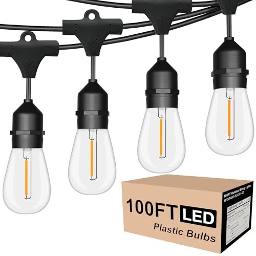 Outdoor String Lights LED 100FT Commercial Grade Heavy Duty Light String Lights, view 2