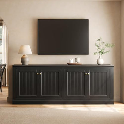 72" Modern Sideboard Buffet Cabinet with Vertical Grooved Doors, view 7