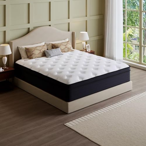 10 inches Hybrid Mattress King Size, Cooling-Gel Memory Foam & Pocket Springs, view 2