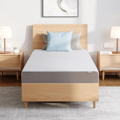 Plush Memory Foam Mattress, Breathable, 8 Inch, Full, White/Grey, 75 x 54 x 8 inches