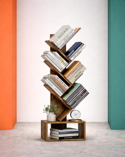 6 Tier Tree Book shelf, Small Bookcase and Small Bookshelf for Small Spaces, view 2
