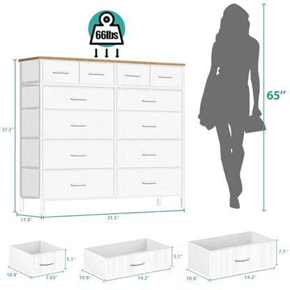12 Drawers Dresser for Bedroom, Compact Chest of Drawers, view 4