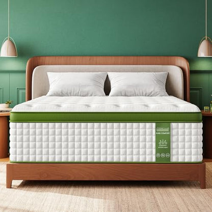 Firm Queen Size Mattress 14 Inch, Luxury Hybrid Mattress for Back Pain Relief with Zoned Lumbar Support, Cooling Hotel Collection Deep Sleep Mattresses, 365 Nights Trial, 10-Year Warranty