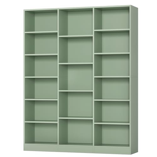 Triple Wide Bookshelf, Large Bookshelf with 17 Display Shelves, view 8