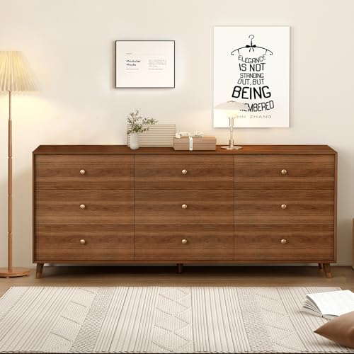 Dresser for Bedroom, 63 Inch 6 Drawer Wooden Chest of Drawers, view 8