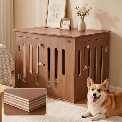 32 Inch Dog Crate Furniture for Medium Small Dogs with 2 Quick-Release Doors, view 2