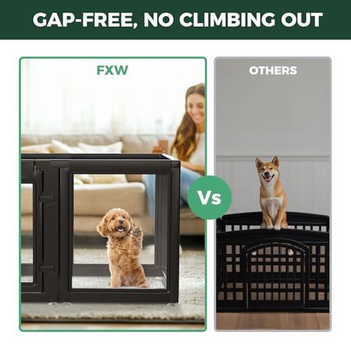 AuraSpace Clear Acrylic Indoor Dog Playpen, 24" H, 12 Panels, Black, view 3