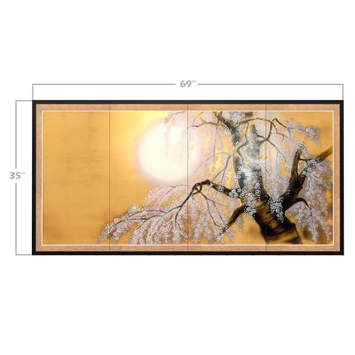 36" x 72" Gold Leaf Sakura Blossom