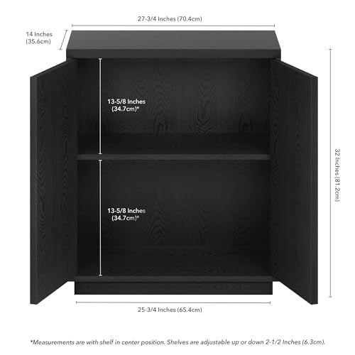 Henn&Hart 28" Fluted Accent Cabinet, Sideboard Buffet, Natural Black, view 5