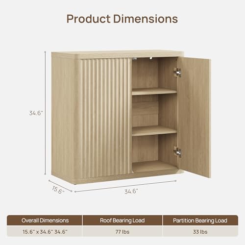 Buffet Cabinet with Storage Sideboard Accent Modern Credenza with Doors, view 3