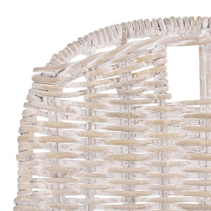 SAFAVIEH Furniture - Cilombo Dining Chair Set of 2 - White Washed Rattan - Sculptural Woven Design - Fully Assembled - Ideal for Dining Room, Kitchen (SEA7007B-SET2)