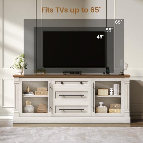 Farmhouse TV Stands for 65 Inch TV with Storage for Living Room, view 8