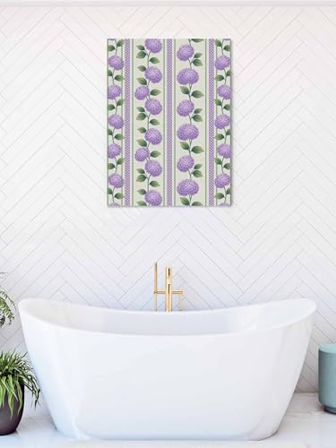 NuYeBiofx Watercolor Hydrangea Flower Canvas Wall Art Prints,40"x28" Framed Picture Artwork Spring Floral Leaves on Linen Printed Canvas Oil Painting for Living Room Bedroom Office,Ready to Hang