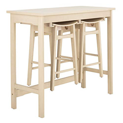 Safavieh Home Collection Colbie White Oak Storage Rack 3-piece Pub Set