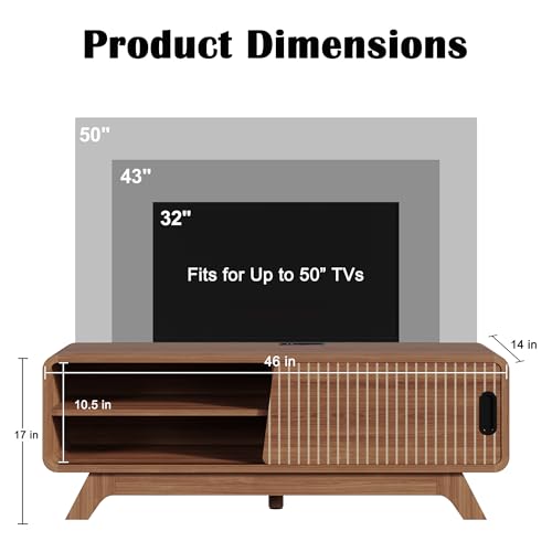 46 inch Small TV Stand Entertainment Center for Living Room Bedroom, view 3