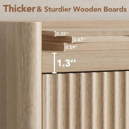 6 Drawer Dresser for Bedroom, Fluted Dressers with Rounded Edge & Raised Lip Top, view 5