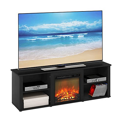 Classic 3-Tier Fireplace TV Stand for TV up to 70 Inch, Americano, view 2