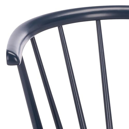 SAFAVIEH Furniture - Blanchard Side Chair Set of 2 - Navy - Solid Wood - Farmhouse Spindle - Ideal for Dining Room, Kitchen, Living Room, 18" Seat Height (AMH8512Q-SET2)