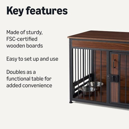 Furniture Style Dog Crate, Sturdy Wooden Pet Kennel, view 3
