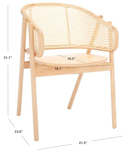 SAFAVIEH Couture Collection Emmy Tropical Coastal Natural Rattan Back Dining Chair