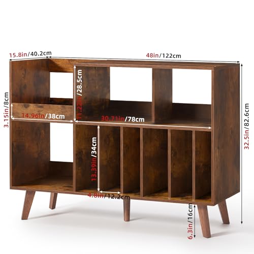 Large 48'' Record Player Stand with Display Area, view 3