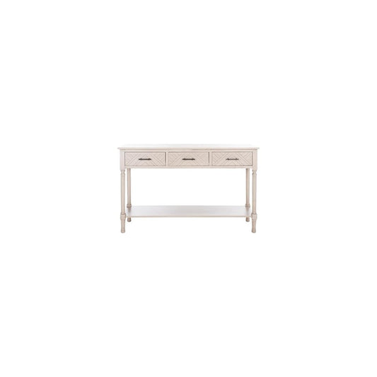 SAFAVIEH Home Collection Peyton Greige 3-Drawer Lower Shelf Console Table CNS5705D