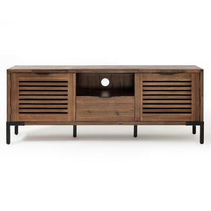 Millie Solid Wood TV Stand for TVs up to 65 Inches, Modern Farmhouse TV Stand with Rustic Charm, TV Stands for Living Room, Chestnut