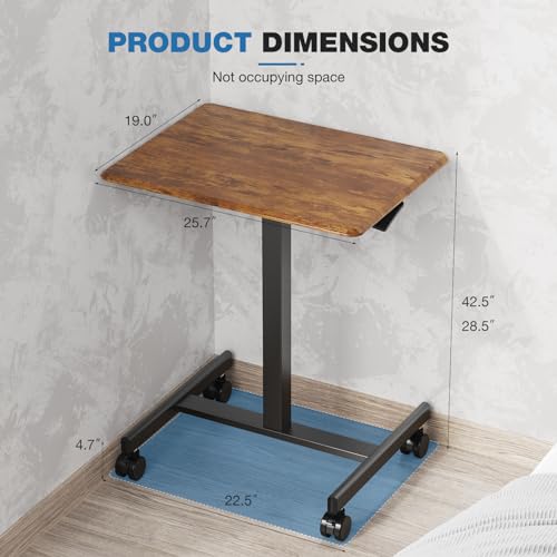 Mobile Rolling Desk with Wheels Adjustable Height, view 4