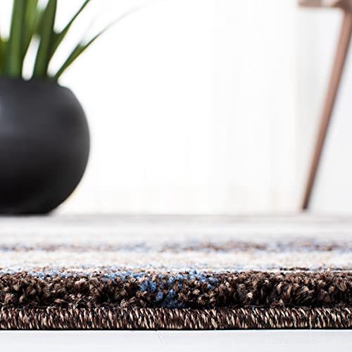 SAFAVIEH Retro Collection Area Rug - 6' x 9', Cream & Blue, Modern Abstract Design, Non-Shedding & Easy Care, Ideal for High Traffic Areas in Living Room, Bedroom (RET2138-1165)