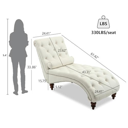 Chaise Lounge Chair Indoor, Velvet Bedroom Accent Lounge Chair, view 3