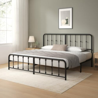 Leonardo Metal Platform Bed Frame, Victorian Spindle Headboard, King, view 4