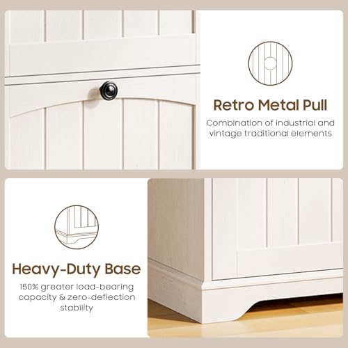 Farmhouse 47" Executive Desk with 4 Drawers, Unique White, view 7