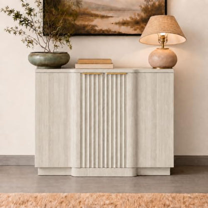 Fluted Buffet Cabinet with Storage, 31.5" Accent Sideboard Credenza, view 2
