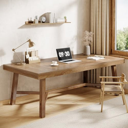 Tribesigns 71-Inch Executive Desk, Farmhouse Computer Desk for Home Office, view 4