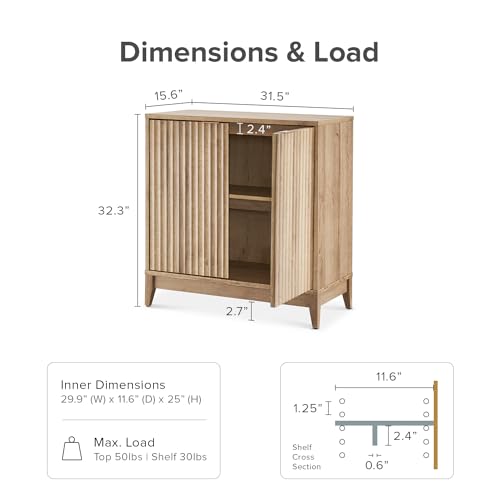 Brooklyn Fluted Storage Cabinet, view 3