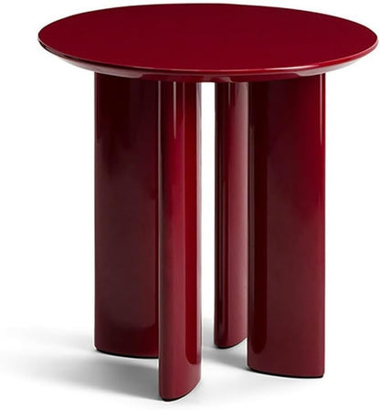 Sofa Side Table, Round Coffee Table Bedroom Bedside Table(Color:Red)