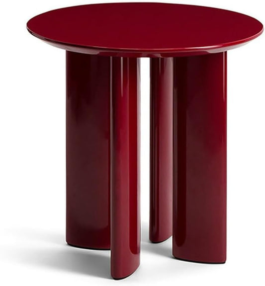 Sofa Side Table, Round Coffee Table Bedroom Bedside Table(Color:Red)