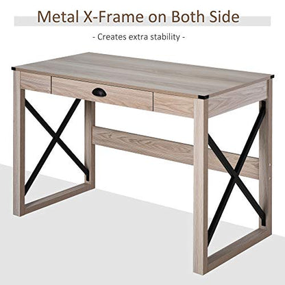 44 inch Home Office Computer Desk Table, Farmhouse, X-Frame, view 5
