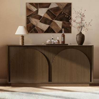 65.35" Walnut Sideboard Buffet Cabinet with Storage, view 8