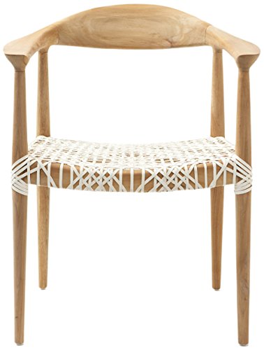 Wade Light Oak Armchair with Woven Leather Seat, Mid-Century Modern, view 2
