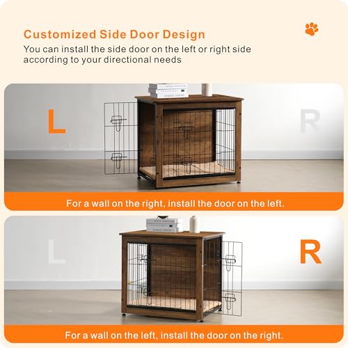 27" Dog Crate Furniture, Dog Kennel Indoor, with Waterproof Cushion, view 5